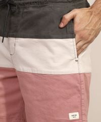 Bermuda-de-Sarja-Masculina-com-Recortes-e-Bolsos-Rosa-9967050-Rosa_4