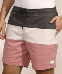 Bermuda-de-Sarja-Masculina-com-Recortes-e-Bolsos-Rosa-9967050-Rosa_5