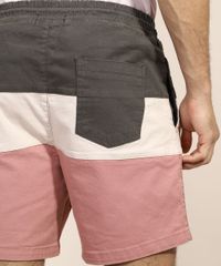 Bermuda-de-Sarja-Masculina-com-Recortes-e-Bolsos-Rosa-9967050-Rosa_6