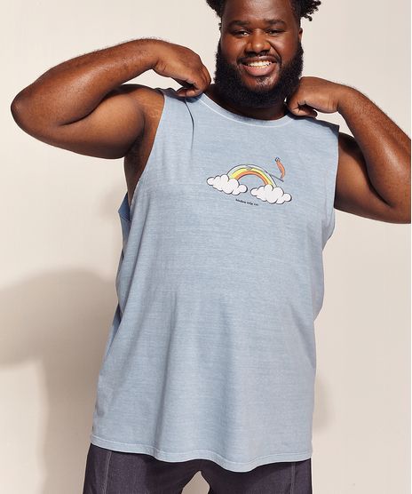 Regata-Masculina-Plus-Size-Birden-Arco-Iris-Gola-Careca-Azul-9970461-Azul_1