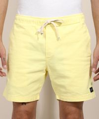 Bermuda-Masculina-de-Sarja-Birden-com-Bolsos-e-Cordao-Amarela-9971328-Amarelo_1