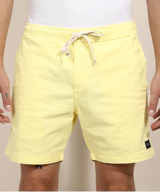 Bermuda-Masculina-de-Sarja-Birden-com-Bolsos-e-Cordao-Amarela-9971328-Amarelo_1