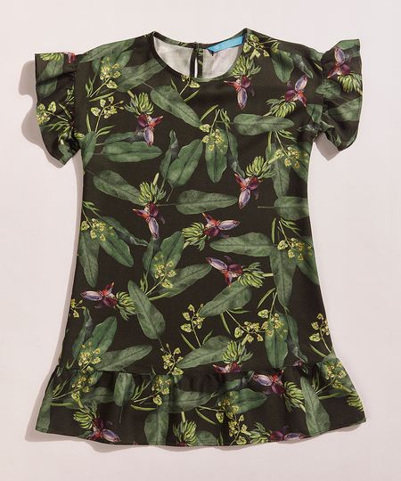 Vestido-Infantil-EMI-Beachwear-Amplo-Estampado-Bananeira-Manga-Curta-com-Babado-Verde-Escuro-9965145-Verde_Escuro_1