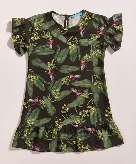 Vestido-Infantil-EMI-Beachwear-Amplo-Estampado-Bananeira-Manga-Curta-com-Babado-Verde-Escuro-9965145-Verde_Escuro_1