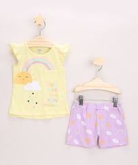 Conjunto-Infantil-de-Regata-com-Babados-Manga-Curta-Amarela---Short-Estampado-Lilas-9968285-Lilas_1