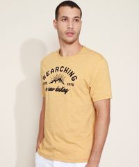 Camiseta-Masculina--Searching--Manga-Curta-Gola-Careca-Amarela-9612098-Amarelo_1_1