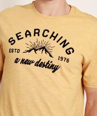 Camiseta-Masculina--Searching--Manga-Curta-Gola-Careca-Amarela-9612098-Amarelo_1_4