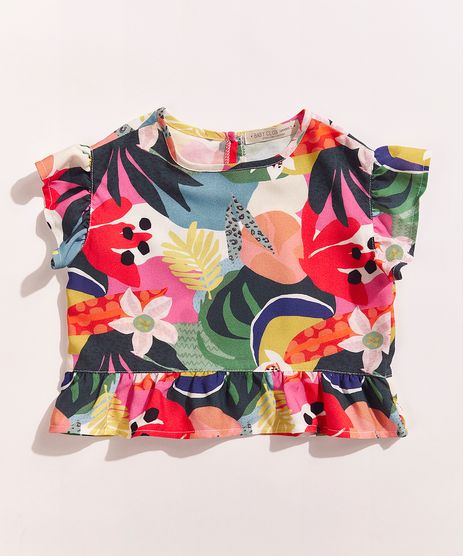 Blusa-Infantil-Feline-Estampada-Tropical-com-Babado-na-Manga-Multicor-9965496-Multicor_1