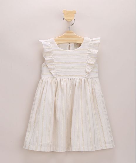 Vestido-Infantil-Listrado-com-Lurex-e-Babados-Sem-Manga-Off-White-9964375-Off_White_1