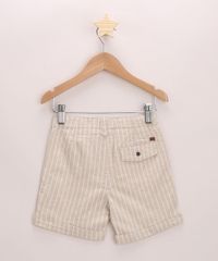 Bermuda-de-Sarja-Infantil-Reta-com-Linho-Listrada-Kaki-9947975-Kaki_2