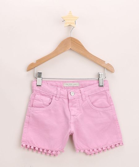 Short-de-Sarja-Infantil-com-Pompons-e-Bolsos-Rosa-9965936-Rosa_1