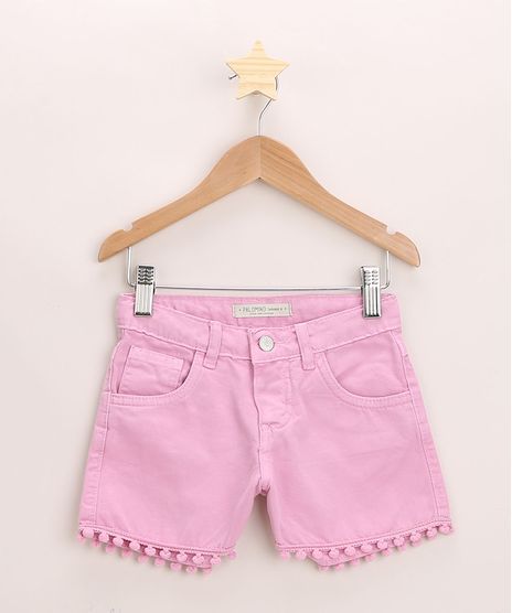 Short-de-Sarja-Infantil-com-Pompons-e-Bolsos-Rosa-9965936-Rosa_1