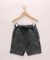 Bermuda-de-Moletom-Infantil-Marmorizada-Preta-9970040-Preto_1