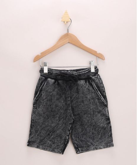 Bermuda-de-Moletom-Infantil-Marmorizada-Preta-9970040-Preto_1