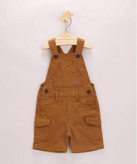 Jardineira-de-Sarja-Infantil-com-Bolsos-Marrom-9964611-Marrom_1