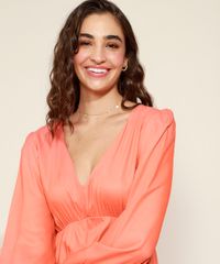 Vestido-Feminino-Longo-com-Babado-Manga-Bufante-Coral-9963625-Coral_6
