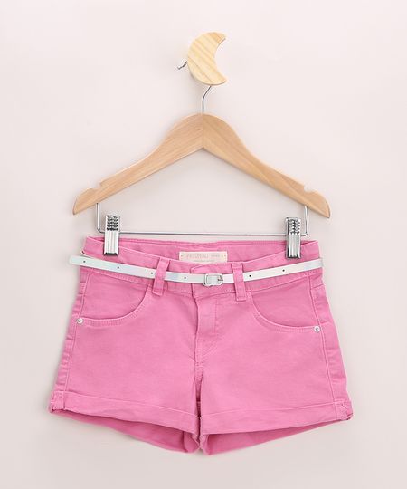 Short-de-Sarja-Infantil-com-Barra-Dobrado-e-Cinto-Rosa-9965667-Rosa_1