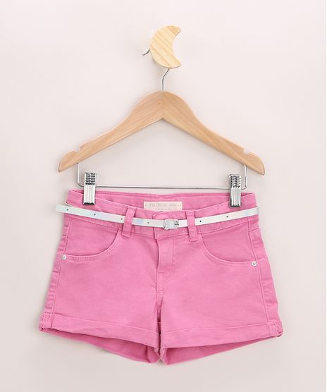 Short-de-Sarja-Infantil-com-Barra-Dobrado-e-Cinto-Rosa-9965667-Rosa_1