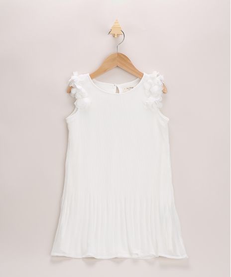 Vestido-Infantil-Plissado-com-Flores-Branco-9953835-Branco_1