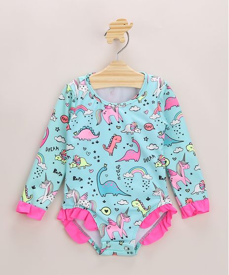 Maio-Infantil-Estampado-de-Unicornios-e-Dinossauros-Manga-Longa-Protecao-UV50--Azul-9964935-Azul_1