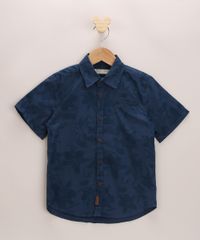 Camisa-Infantil-Estampada-de-Folhagens-Manga-Curta-Azul-Marinho-9545237-Azul_Marinho_1