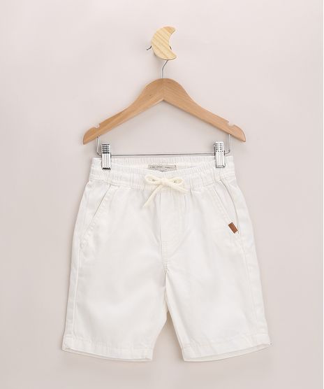Bermuda-de-Sarja-Infantil-com-Bolsos-e-Cordao-Branca-9943494-Branco_1