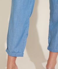 Calca-Jeans-Feminina-Clochard-Cintura-Alta-com-Cordao-para-Amarracao-Azul-Medio-9971160-Azul_Medio_4