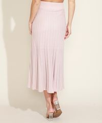 Saia-Feminina-Midi-de-Trico-Plissado-Bege-Claro-9976052-Bege_Claro_2