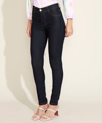 Calca-Jeans-Feminina-Sawary-Super-Skinny-Cintura-Alta-com-Bolsos-Azul-Escuro-9980103-Azul_Escuro_6