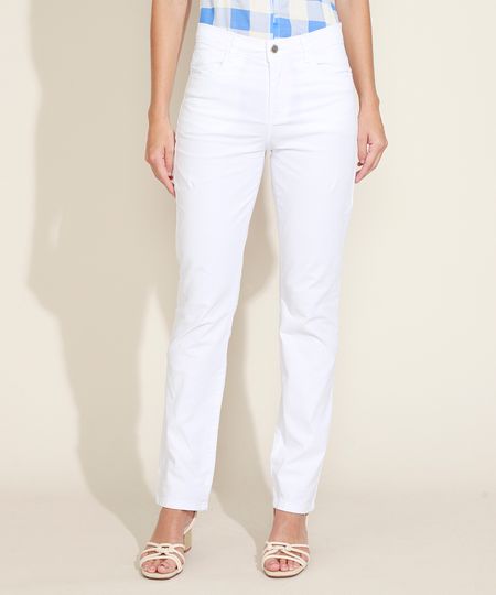 Calca-de-Sarja-Feminina-Reta-Cintura-Super-Alta-com-Fendas-Branca-9969045-Branco_1