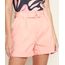 Short Sarja Clochard com Cinto Rosa