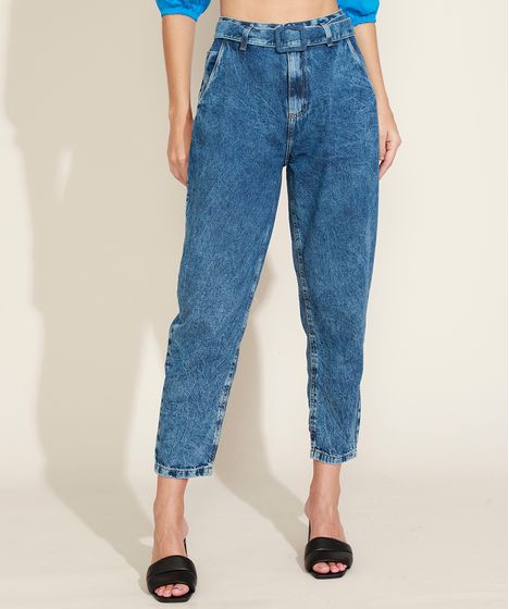 calça jeans feminina cintura alta com cinto