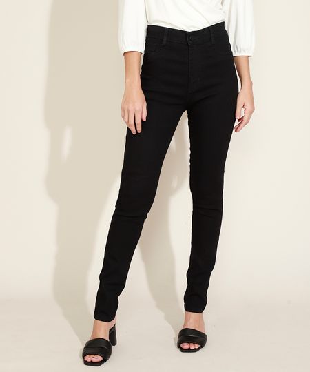 Calca-de-Sarja-Feminina-Sawary-Super-Skinny-Cintura-Alta-com-Bolsos-Preta-9980104-Preto_1
