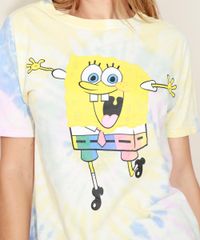 Blusa-Feminina-Bob-Esponja-Estampada-Tie-Dye-Manga-Curta-Decote-Redondo-Multicor-9968820-Multicor_2