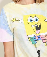 Blusa-Feminina-Bob-Esponja-Estampada-Tie-Dye-Manga-Curta-Decote-Redondo-Multicor-9968820-Multicor_6