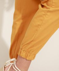 Calca-de-Sarja-Feminina-Jogger-Cintura-Super-Alta-com-Bolsos-Kaki-9968174-Kaki_5