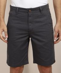 Bermuda-de-Sarja-Masculina-Reta-com-Bolsos-Chumbo-9635301-Chumbo_1