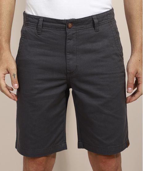 Bermuda-de-Sarja-Masculina-Reta-com-Bolsos-Chumbo-9635301-Chumbo_1