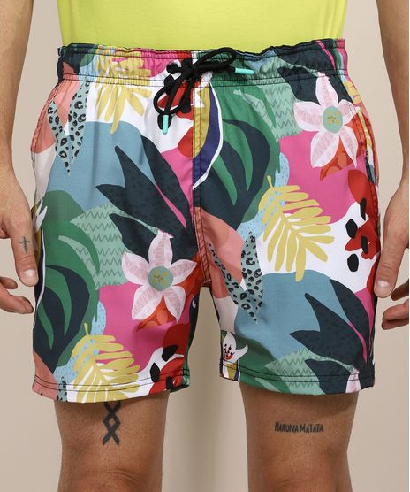 Short-Surf--Masculino-Feline-Tal-Pai-Tal-Filho-Tropical-com-Bolsos-e-Elastico-Multicor-9970215-Multicor_1