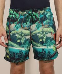 Short-Masculino-Estampado-de-Floresta-com-Cordao-e-Bolsos-Verde-9967270-Verde_1