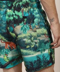 Short-Masculino-Estampado-de-Floresta-com-Cordao-e-Bolsos-Verde-9967270-Verde_4