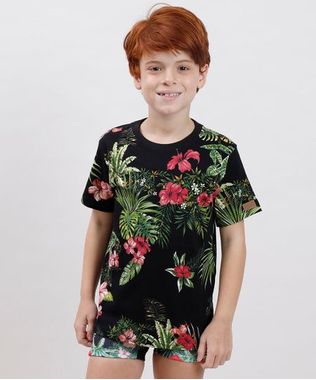 Camiseta-Infantil-Blueman-Tal-Pai-Tal-Filho-Estampada-Tropical-Manga-Curta-Gola-Careca-Preta-9719640-Preto_1