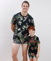 Camiseta-Infantil-Blueman-Tal-Pai-Tal-Filho-Estampada-Tropical-Manga-Curta-Gola-Careca-Preta-9719640-Preto_2