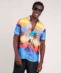 Camisa-Masculina-Blueman-Tradicional-Estampada-Poente-Tropical-Manga-Curta-Azul-9727430-Azul_1