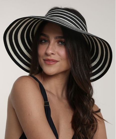 Viseira-de-Praia--Feminina-Salinas-Listrada-Dobravel-Preto-9719542-Preto_1
