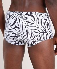 Sunga-Masculina-Triya-Tradicional-Estampada-de-Folhagem-com-Protecao-UV50--Branco-9724347-Branco_2