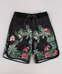 Bermuda-Surf-Infantil-Blueman-Estampada-Folhagem-Tropical-com-Bolso-Preta-9713851-Preto_6