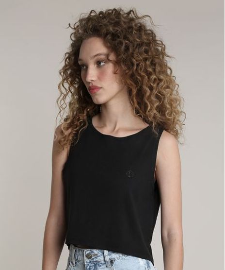 Regata-Feminina-Blueman-Cropped-Decote-Redondo-Preta-9802585-Preto_1
