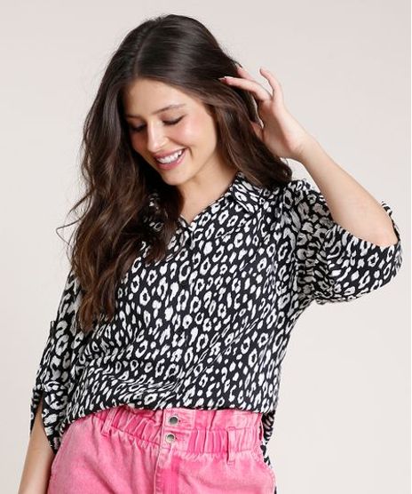 Camisa-Feminina-Triya-Ampla-Estampada-Animal-Print-Manga-3-4-Preto-9679218-Preto_1