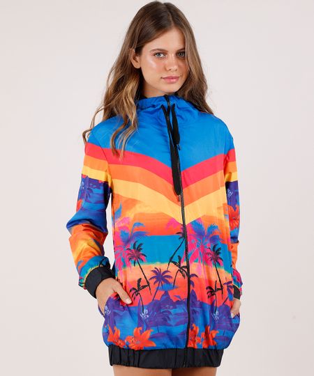 Jaqueta-Corta-Vento-Feminina-Blueman-Esportiva-Estampada-Poente-Tropical-com-Capuz-Azul-9706878-Azul_1